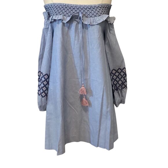 NWT Rebecca Minkoff Goldie Off-the-shoulder Embroidered Cotton Oxford S - Picture 11 of 11